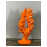 Vintage Orange Rooster - 11.75” tall