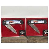 Lot of 4 Hawk Knives in Original Packages - Bears Catching Salmon