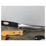 Lot of 4 Fishing Fillet Knives with Sheaths