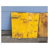 Vintage Tool Hanging Boards with Hooks and Outline of Tool for Placement