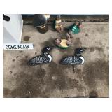 Lawn Ornaments - Owl - Bird - 3 Turtles - 2 Loons - Come Again Wood Sign - Large Flower Pot