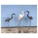 3 - Metal Crane Lawn Ornaments