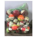 Bag of Fishing Bobbers - Plastic Case of Fly Fishing Flies & Tube It Tackle Tote New in the Package