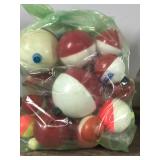 Bag of Fishing Bobbers - Plastic Case of Fly Fishing Flies & Tube It Tackle Tote New in the Package