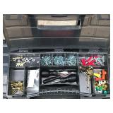 Black and Decker 2 Tier Master Cart Toolbox on Wheels full of Tools and Hardware