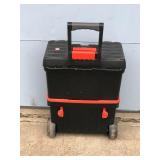Black and Decker 2 Tier Master Cart Toolbox on Wheels full of Tools and Hardware