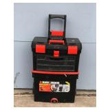 Black and Decker 2 Tier Master Cart Toolbox on Wheels full of Tools and Hardware