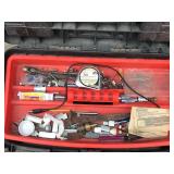 Black and Decker 2 Tier Master Cart Toolbox on Wheels full of Tools and Hardware