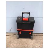 Black and Decker 2 Tier Master Cart Toolbox on Wheels full of Tools and Hardware
