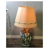 Large Lamp with Flower Design on the Side