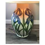 Large Lamp with Flower Design on the Side