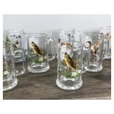 12 - Collectible Schmidt Beer Collector Series Mugs / Glasses - They have Bass, Deer, Pheasants and Mallards Pictured on them