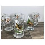12 - Collectible Schmidt Beer Collector Series Mugs / Glasses - They have Bass, Deer, Pheasants and Mallards Pictured on them