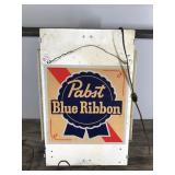 Vintage Original Pabst Blue Ribbon Lighted Beer Sign - “Old - Time Flavor”