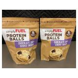 SimplyFUEL Protein Balls - Chocolate Chip Cookie Dough, 9.6 oz BB 5/20/2026 - 2 Bags