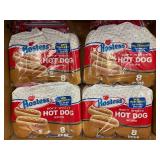 4x Hostess Soft White Hot Dog Buns - 8 Buns Each