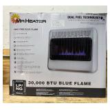 *Mr. Heater 30,000 BTU Vent-Free Blue Flame Heater, Dual Fuel, Natural Gas, LP, Model# MHVFDF30BFT #6609597 Msrp $279.99