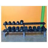 Commercial Dumbbell Set with Two-Tier Rack - Hampton Fitness