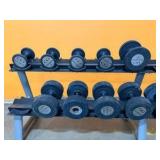 Commercial Dumbbell Set with Two-Tier Rack - Hampton Fitness