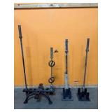 Olympic Barbell Set with Storage Racks - 4 Bars and 3 Holders