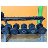 Commercial Dumbbell Set with Two-Tier Rack - Hampton Fitness