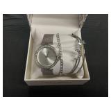 Laura Ashley Silver Tone Watch & Jewlery Set