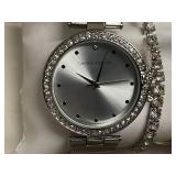 Laura Ashley Silver Tone Watch & Jewlery Set