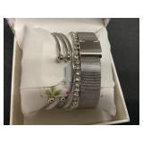 Laura Ashley Silver Tone Watch & Jewlery Set