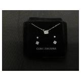 Giani Bernini Sterling Silver Cubic Zirconia Stuf & Necklace Set