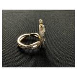 And Now This Crystal Small Crossover Hoop Earrings, 0.95" in Gold Tone (Slightly Used)