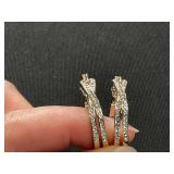And Now This Crystal Small Crossover Hoop Earrings, 0.95" in Gold Tone (Slightly Used)