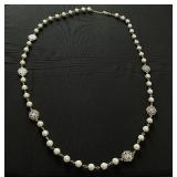 Charter Club Gold-Tone Crystal Filigree & Imitation Pearl Strand Necklace