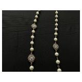 Charter Club Gold-Tone Crystal Filigree & Imitation Pearl Strand Necklace