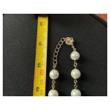 Charter Club Gold-Tone Crystal Filigree & Imitation Pearl Strand Necklace
