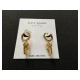 Kate Spade New York Cubic Zirconia Whistle Charm Huggie Hoop Earrings