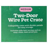 Boots & Barkley 2 Door Wire Collapsible Dog Crate - Black - Medium Size 30"x19"x21"