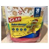 LOT OF 4 Glad Take Aways Food Storage Containers