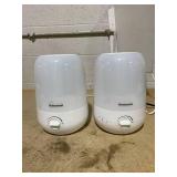 LOT OF 2 Honeywell Ultrasonic Egg Humidifier HUL545W: Cool Mist, Aromatherapy, No Filter, 36-Hour Run, 300-500 sq. ft. Room