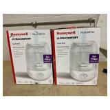 LOT OF 2 Honeywell Ultrasonic Egg Humidifier HUL545W: Cool Mist, Aromatherapy, No Filter, 36-Hour Run, 300-500 sq. ft. Room