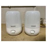 LOT OF 2 Honeywell Ultrasonic Egg Humidifier HUL545W: Cool Mist, Aromatherapy, No Filter, 36-Hour Run, 300-500 sq. ft. Room