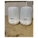 LOT OF 2 Honeywell Ultrasonic Egg Humidifier HUL545W: Cool Mist, Aromatherapy, No Filter, 36-Hour Run, 300-500 sq. ft. Room