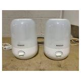 LOT OF 2 Honeywell Ultrasonic Egg Humidifier HUL545W: Cool Mist, Aromatherapy, No Filter, 36-Hour Run, 300-500 sq. ft. Room