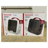 LOT OF 2 Honeywell UberHeat 5 Ceramic Heater for Small Spaces - White, HCE210