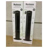 LOT OF 2 Holmes 29" Manual Tower Oscillating Fan with Clean Breeze