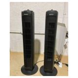 LOT OF 2 Holmes 29" Manual Tower Oscillating Fan with Clean Breeze