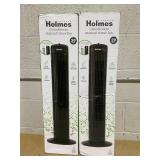 LOT OF 2 Holmes 29" Manual Tower Oscillating Fan with Clean Breeze