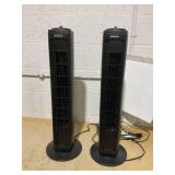 LOT OF 2 Holmes 29" Manual Tower Oscillating Fan with Clean Breeze