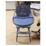 Vintage High Chair and Rocking Horse