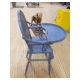 Vintage High Chair and Rocking Horse