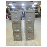 2 3-Drawer File Cabinets